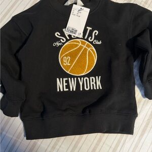 H&M Black Sweatshirt with Gold Basketball Design